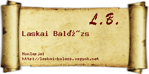 Laskai Balázs névjegykártya